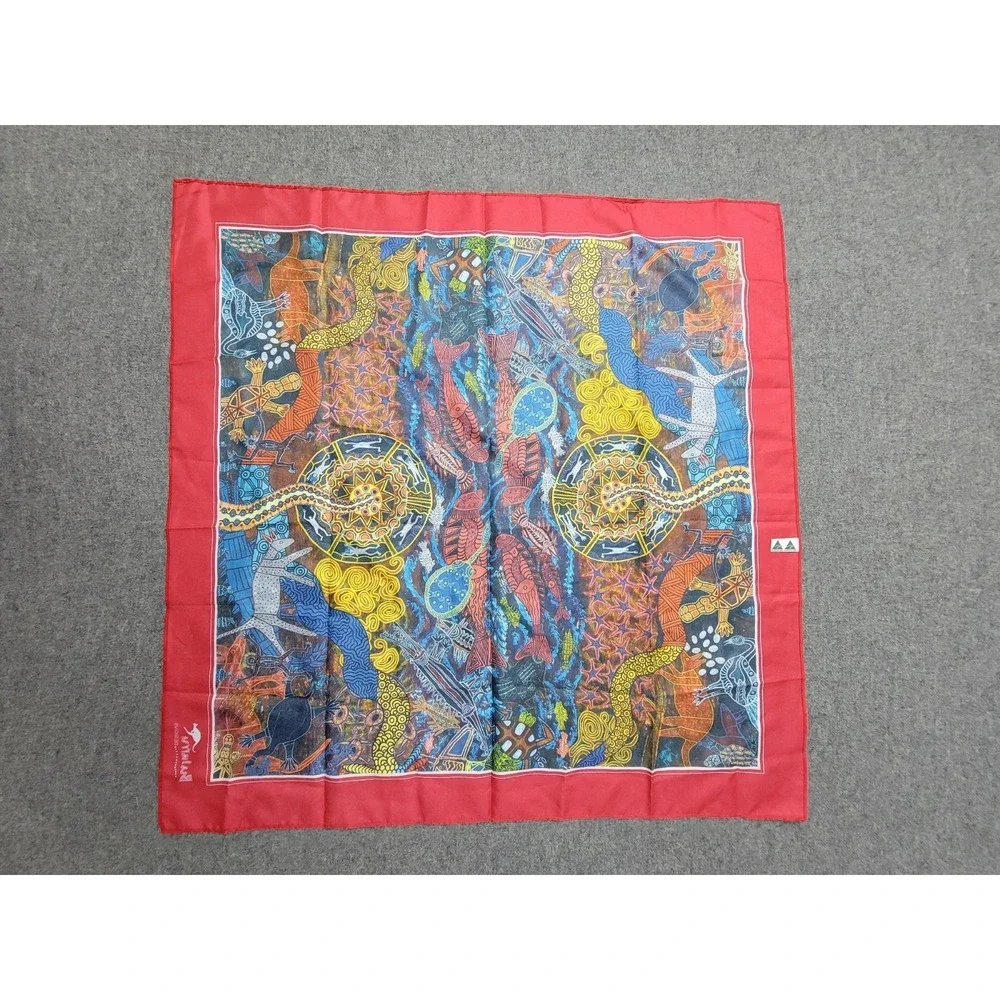 Bulurru Designs Unisex Square Scarf Aboriginal Art Animal Motif Australia‎